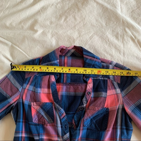 3 for $15 Garage Blue & Red Plaid Shirt - Picture 7 of 8